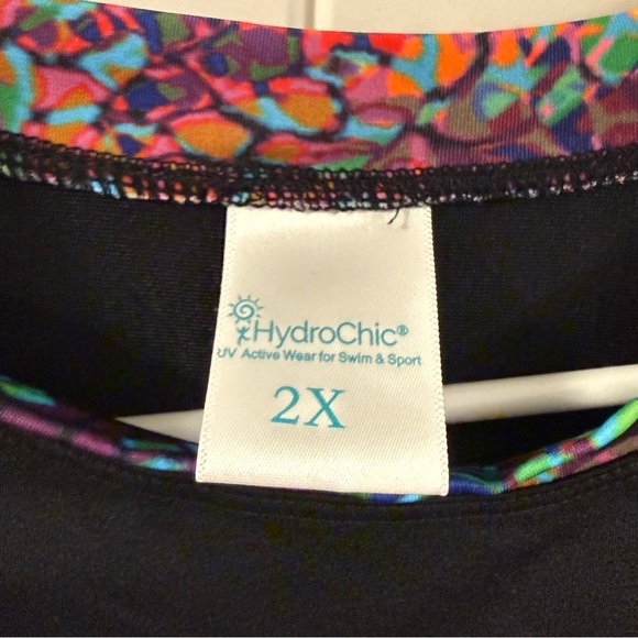 Hydrochic Black Floral Sun Shirt Rashguard SPF Women’s 2X - Picture 2 of 6